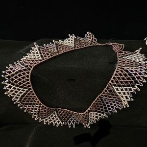 THE COLOR PURPLE BEADED NET CHOKER NECKLACE